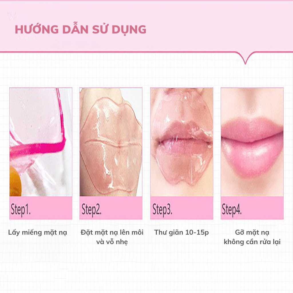 Mặt nạ dưỡng môi collagen nội địa trung biaqua,images giảm thâm môi làm mềm môi MN08