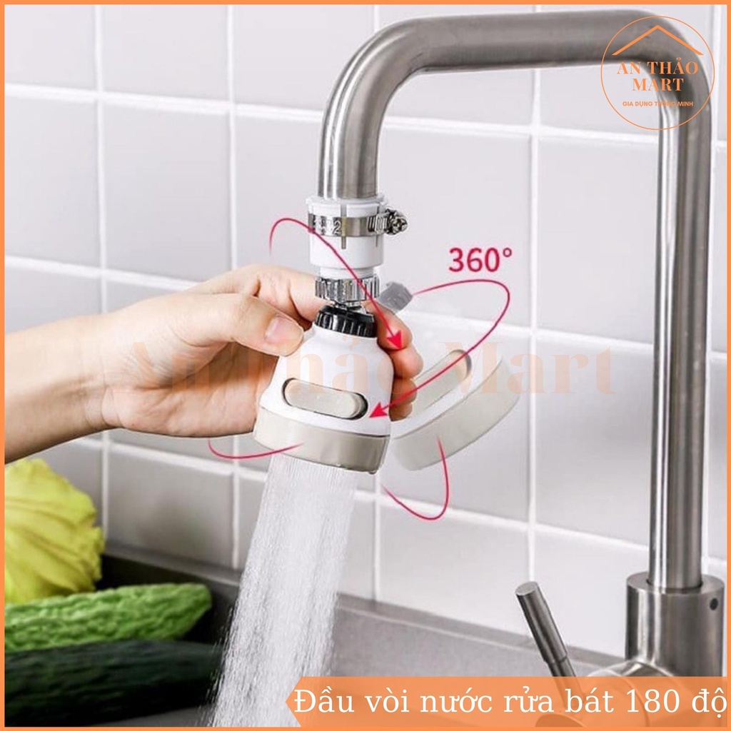 Đầu Vòi Rửa Bát Tăng Áp Xoay 360 Độ - Vòi Nước Tăng Áp lực Cho Bồn Rửa Chén, Bồn Rửa Tay Đa Năng