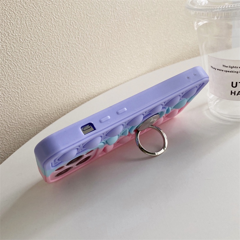 Ốp điện thoại silicon màu cầu vồng có giá đỡ cho iPhone 11 12 13 Pro Max 11 Pro Max XR XS Max X 8 7 Plus SE 2020