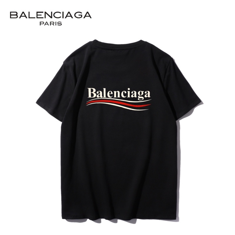 Áo Thun Cotton Tay Ngắn In Hoạ Tiết BAL-en-C-iaga Cổ Điển Thời Trang Mùa Hè Cho Nam Và Nữ