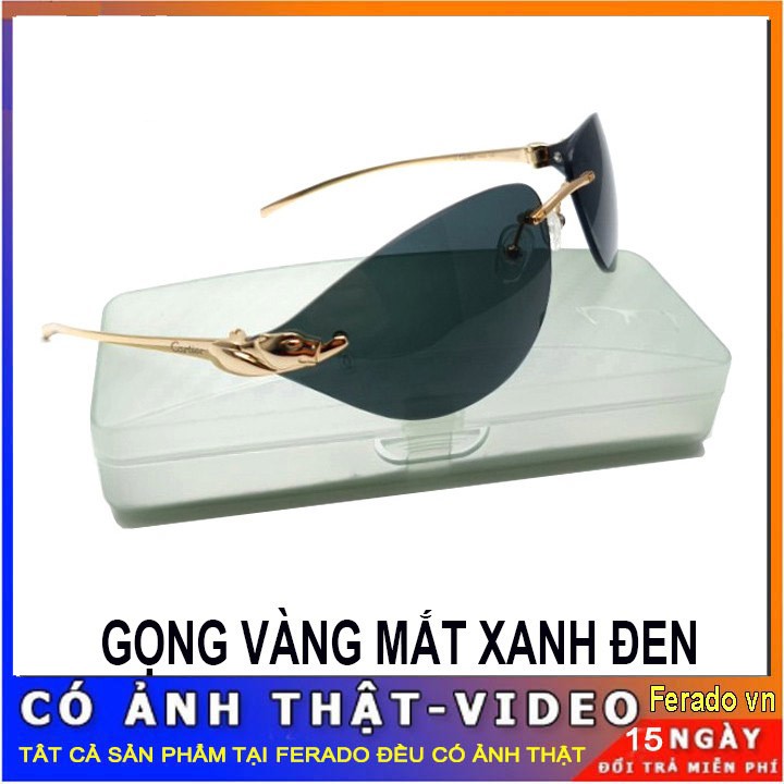 Kính thời trang nam gọng vàng mắt xanh đen