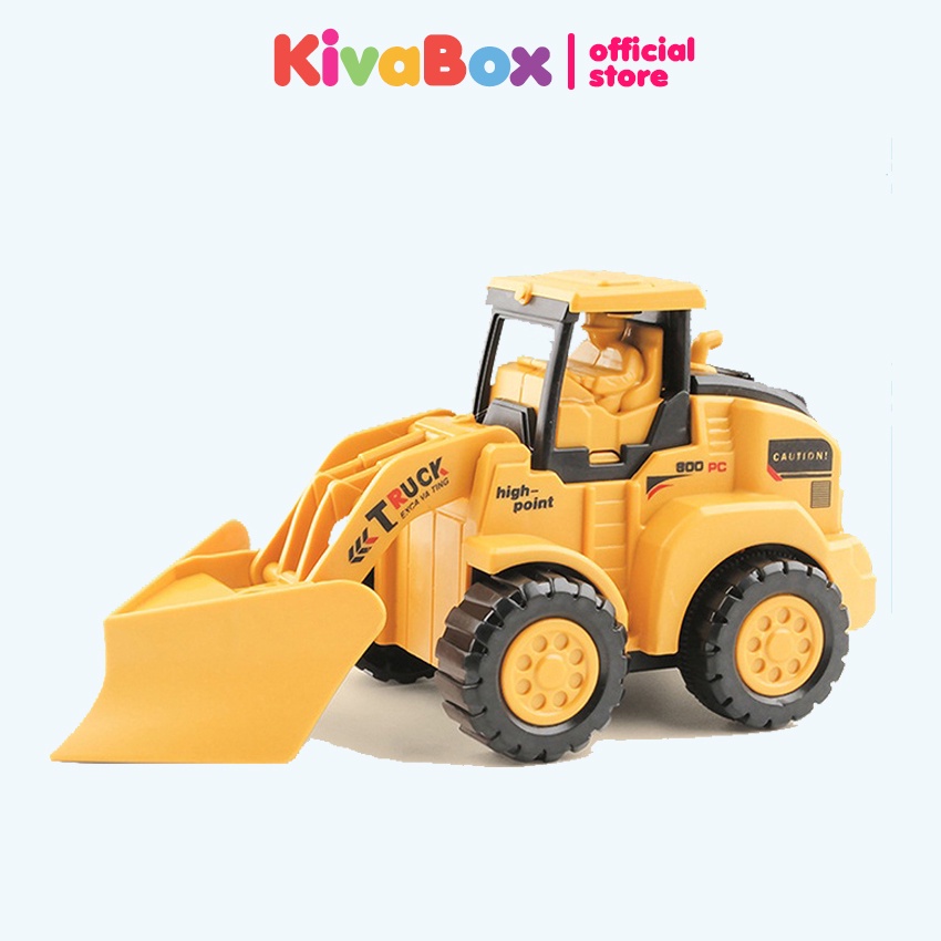 Xe máy xúc đồ chơi cho bé Kivabox, đồ chơi trẻ em, bền bỉ, an toàn