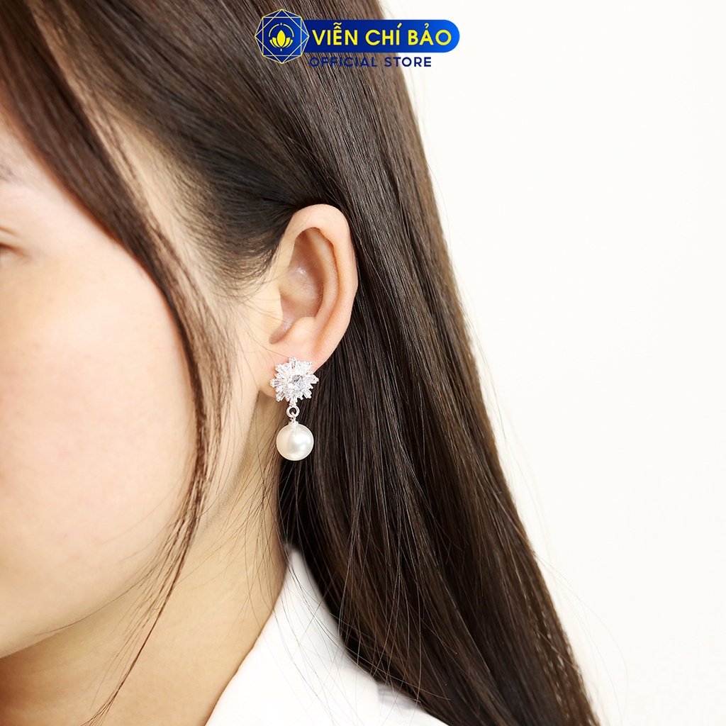 Bông tai bạc nữ star flower chất liệu bạc 925 thời trang phụ kiện trang sức nữ thương hiệu Viễn Chí Bảo B400178