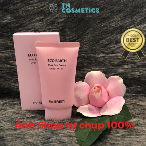 Kem Chống Nắng The SAEM Eco Earth Power Pink Sun Cream SPF 50+ PA++++ 50g KCN154