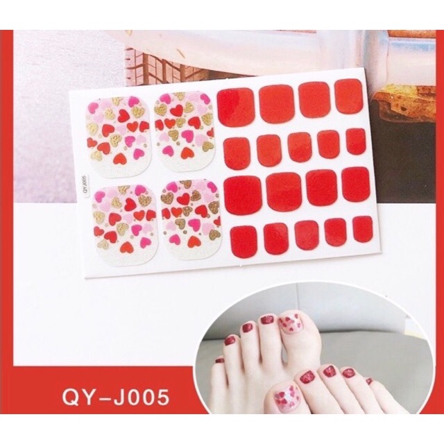 Bộ 22 Miếng Dán Móng Chân Sticker Nails Chống Nước