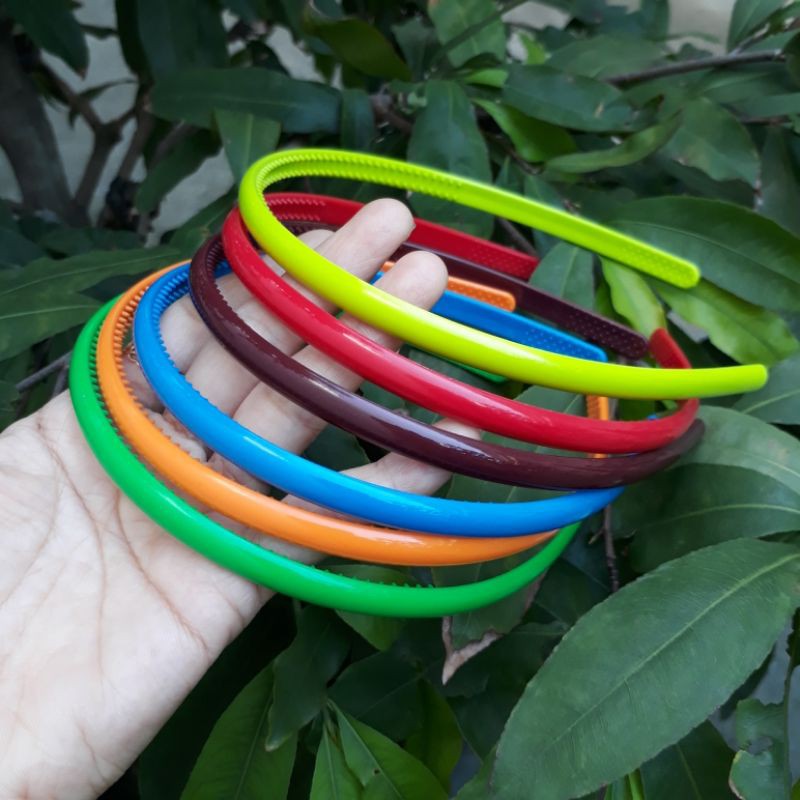 Bờm cài tóc nhựa mềm bản 8mm (được chọn màu)