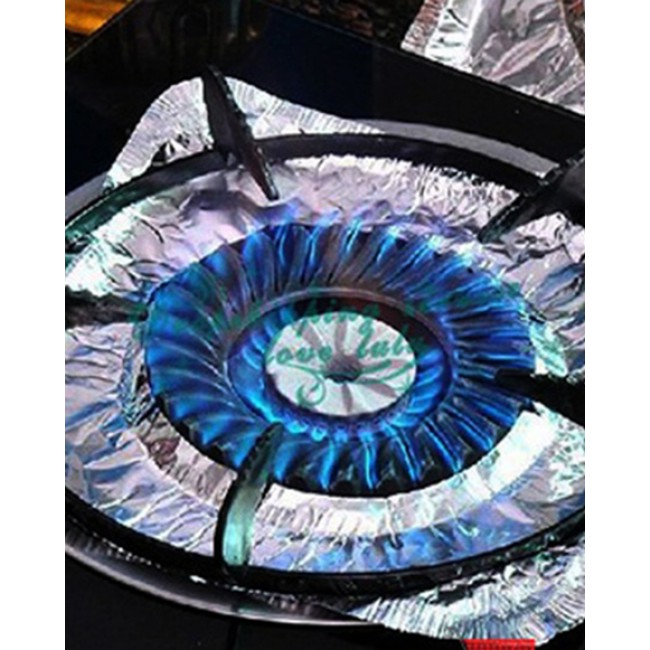 Combo 10 miếng (vỉ) giấy bạc lót kiềng bếp gas dạng vuông (tròn)