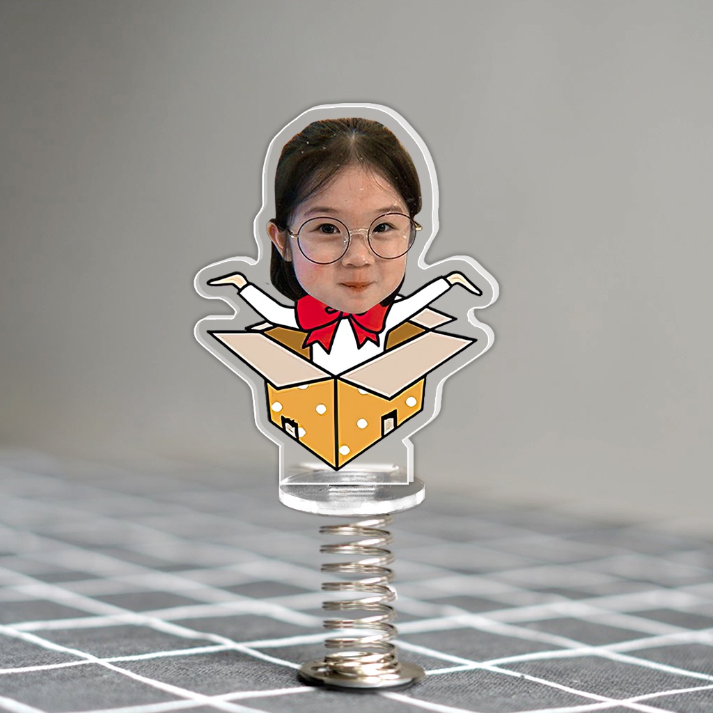 Standee lò xo lắc lư đáng yêu trong suốt đế dính trang trí in theo yêu cầu chibi