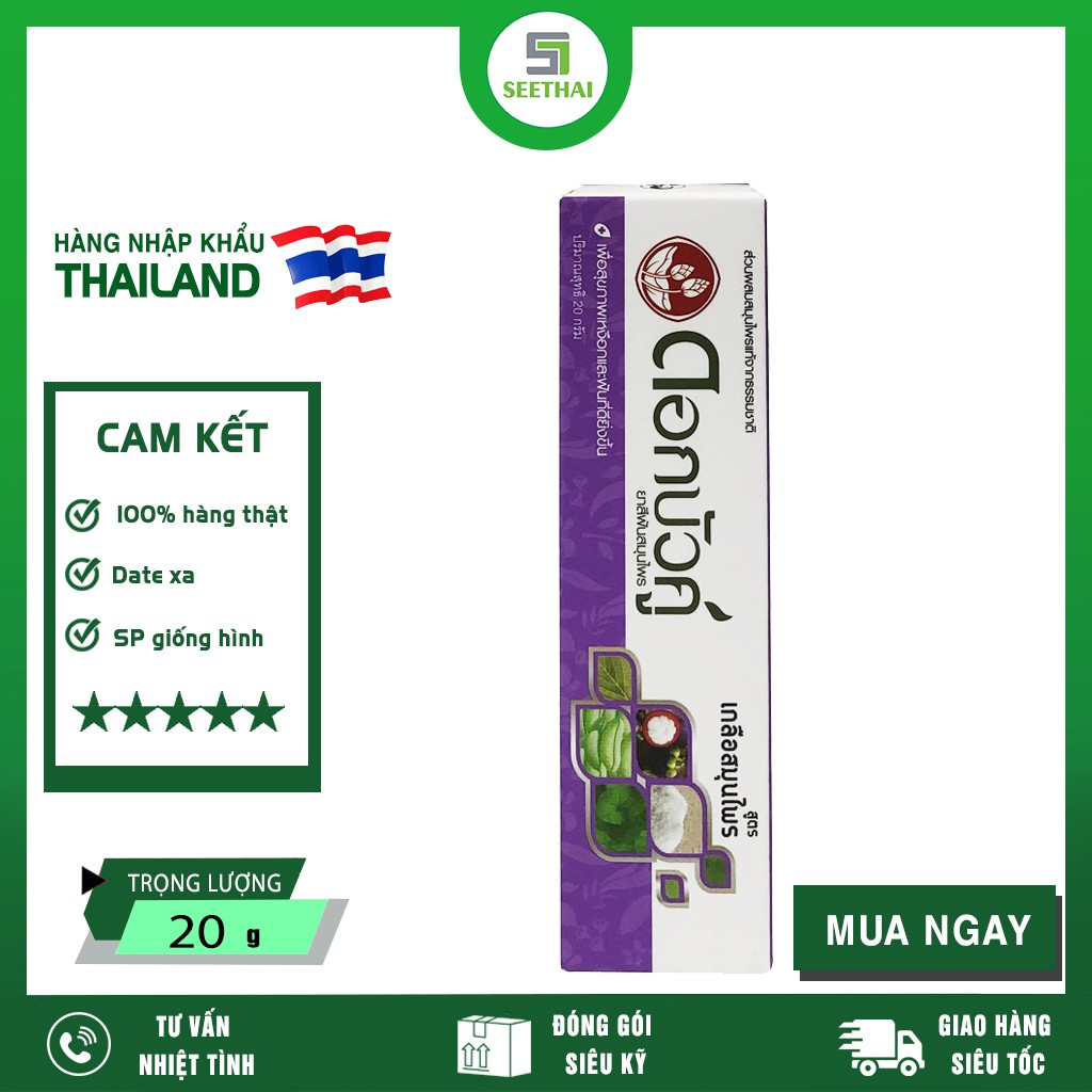 [HÀNG CHÍNH HÃNG] Kem Đánh Răng Thảo Dược Thái Lan Twin Lotus Dok Bua Ku Salt Herbal 20g