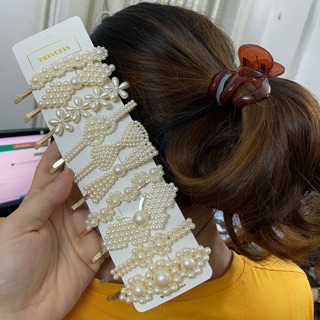 Set 10 Kẹp Tóc Ngọc Trai Siêu Xinh