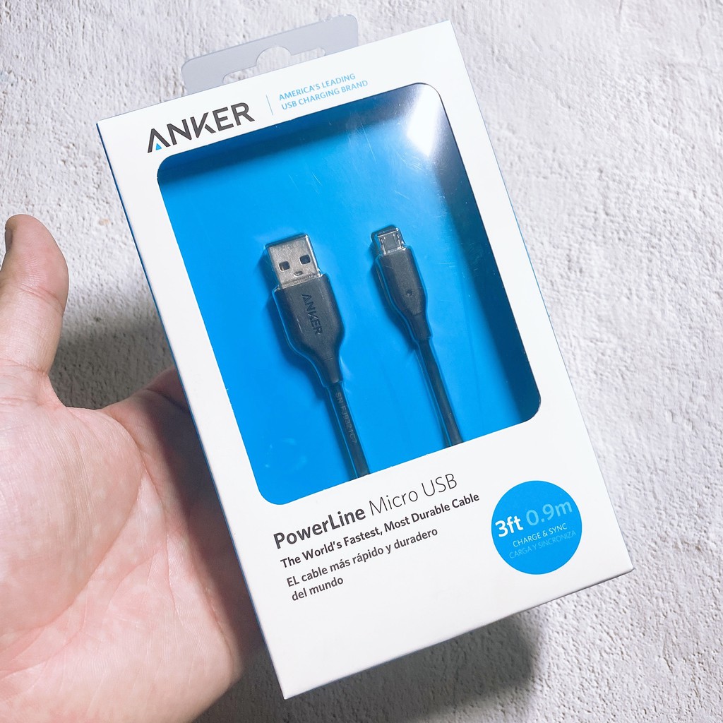 Cáp sạc ANKER PowerLine USB to Micro cho Androi Samsung - Mã A8132 Dài 90cm A8133 Dài 1.8 Mét AnkerShop