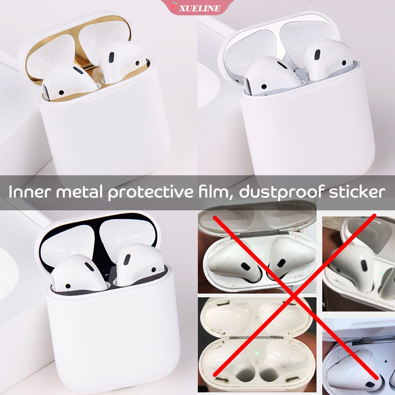 Thích hợp cho các phụ kiện miếng dán chống bụi bằng kim loại IOS EirPods Miếng dán bảo vệ phim siêu mỏng Miếng dán trang trí