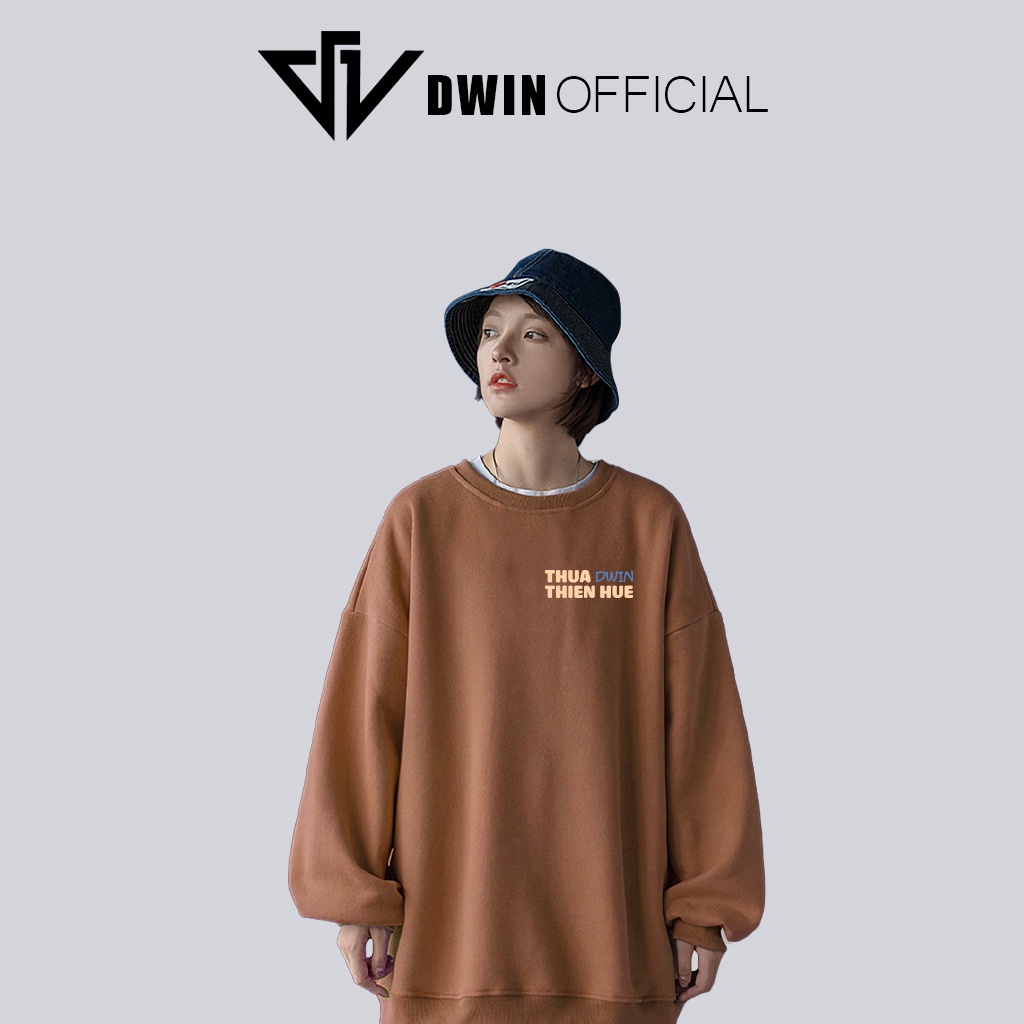 Áo sweater nỉ Thừa Thiên Huê unisex DWIN basic nam nữ form rộng oversize local brand SP00107