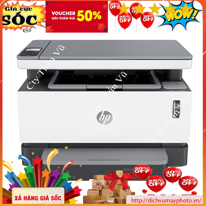 Máy in đen trắng A4 HP Neverstop Laser MFP1200w đa năng in đen trắng Scan copy in wifi