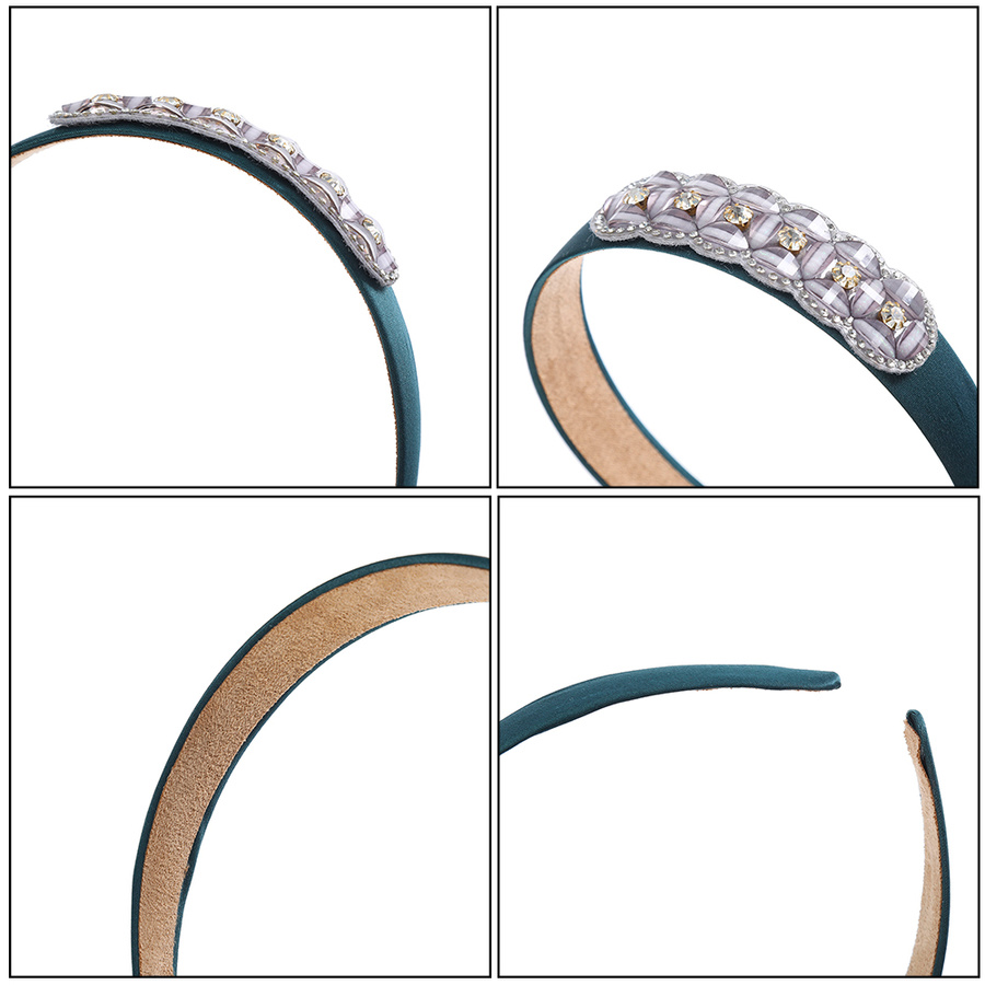 Korean Side Diamond Crystal Color Diamond Sponge Headband Fashion Temperament Hairband Woman Hair Accessories