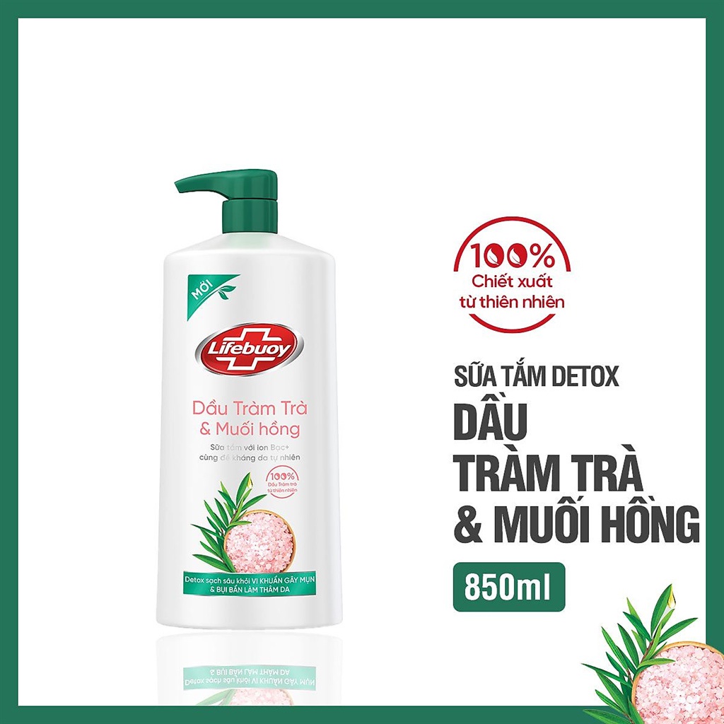 LIFEBUOY SỮA TẮM TRÀM TRÀ MUỐI HỒNG 850G