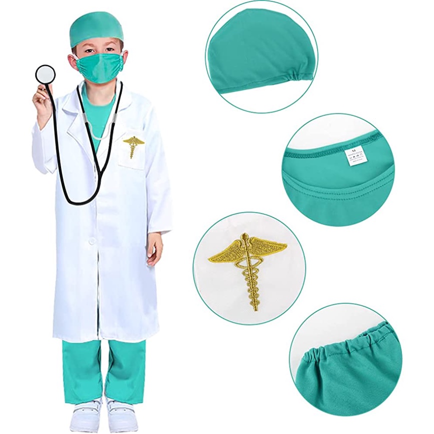 Trẻ em Trang phục Bác sĩ phẫu thuật Trang phục ưa thích Halloween Cosplay Party