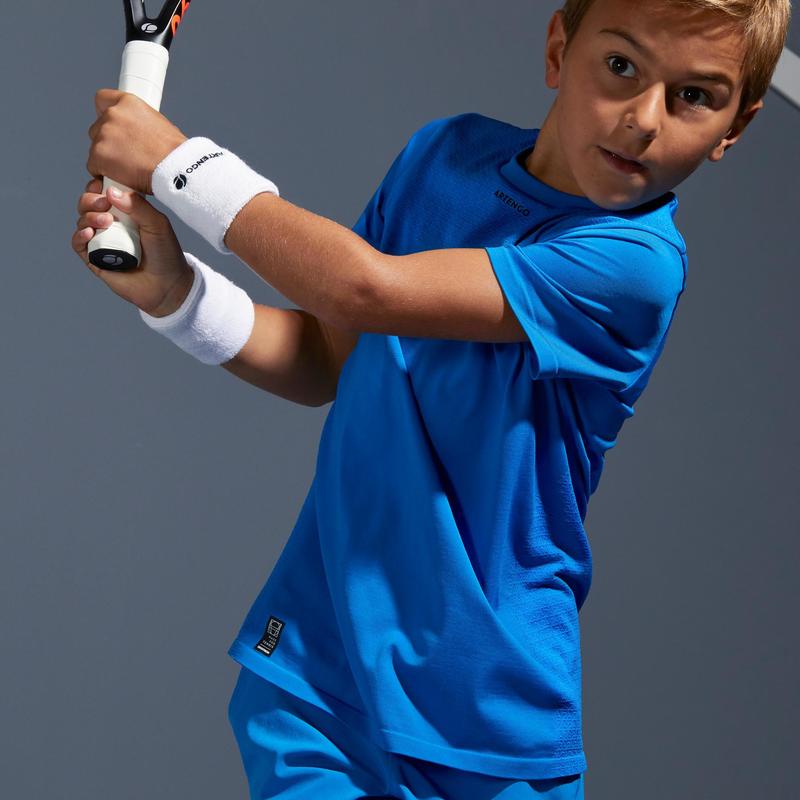 Áo thun chơi tennis Decathlon ARTENGO 900 cho bé trai - Xanh dương size 6 Tuổi