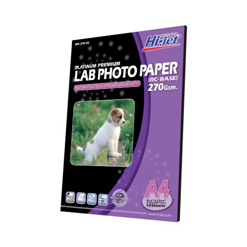 Hi-jet Photo Paper Semi-Glossy Surface Inkjet Platinum Lab (phủ mặt sau) 270 Gram A4 10 tờ