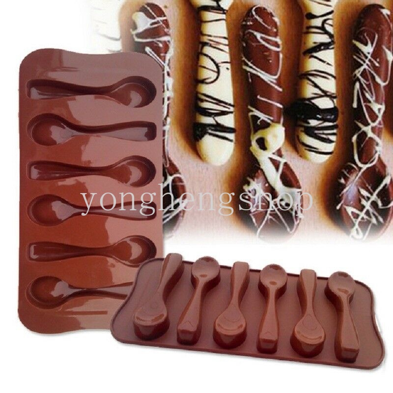 Khuôn Silicone Làm Bánh Tạo Hình Muỗng 3D Độc Đáo Tiện Dụng