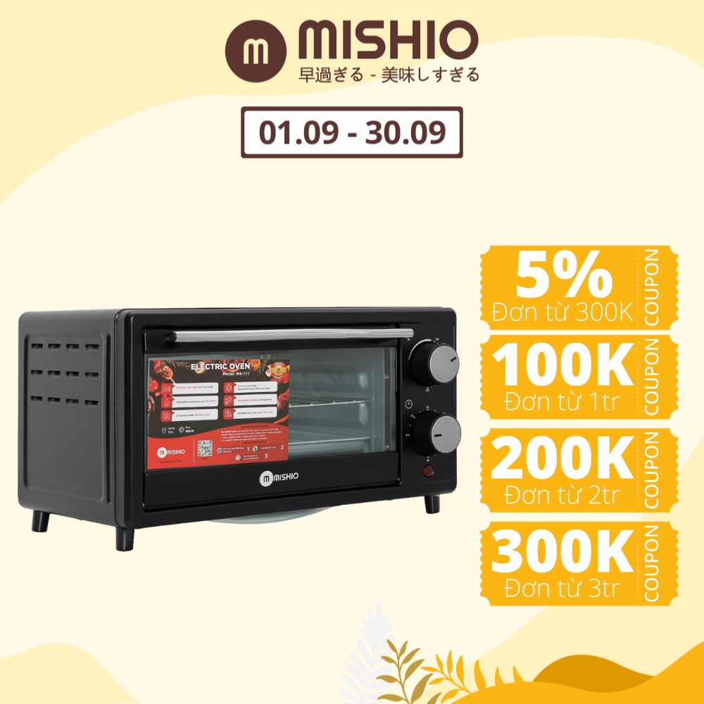 Thanh lý trưng bày - Lò nướng điện vuông vỏ inox Mishio