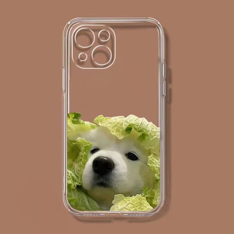 Ốp điện thoại mềm in hình cún trong suốt thích hợp cho iPhone 11 12 / 13 pro max 6S / 7/8 Plus Xs Max XR 6Cxf