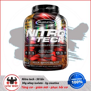 Sữa Dinh Dương Tăng Cơ Nuôi Cơ Phục Hồi Cơ Bắp Muscletech Nitro Tech 5lbs (2.3kgs) Từ Mỹ