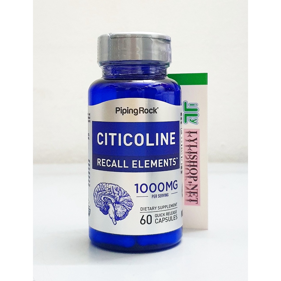 Bổ não Recall Elements Citicoline 1000mg chai 60 viên từ mỹ hãng pipingrock.com