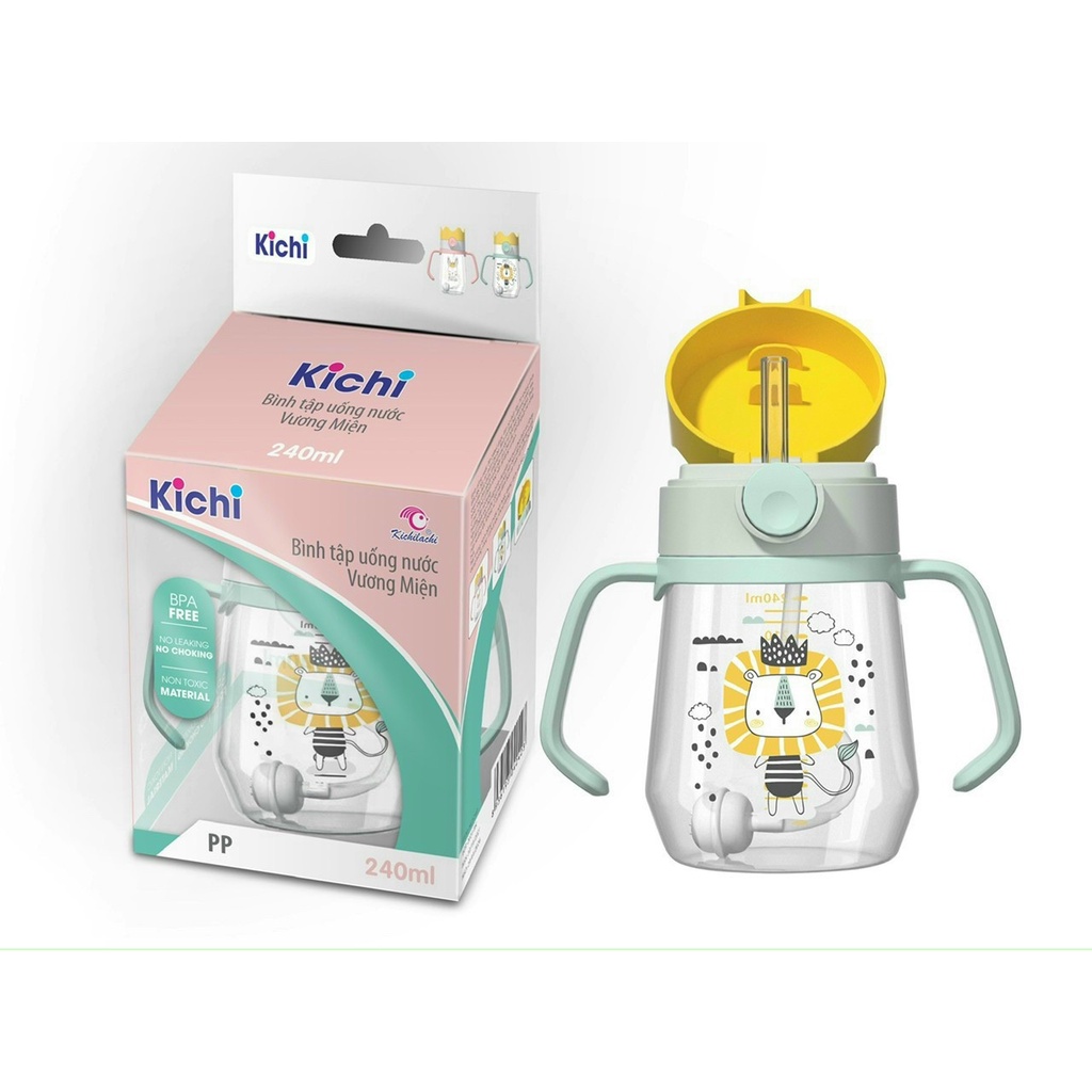 Bình tập uống Kichilachi PP 240ml hình vương miện loại mới