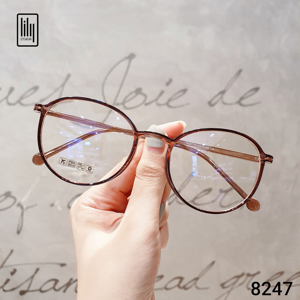 Gọng kính cận nữ Lilyeyewear Mắt tròn to có thể chống bụi, phù hợp với nhiều khuôn mặt - 8247