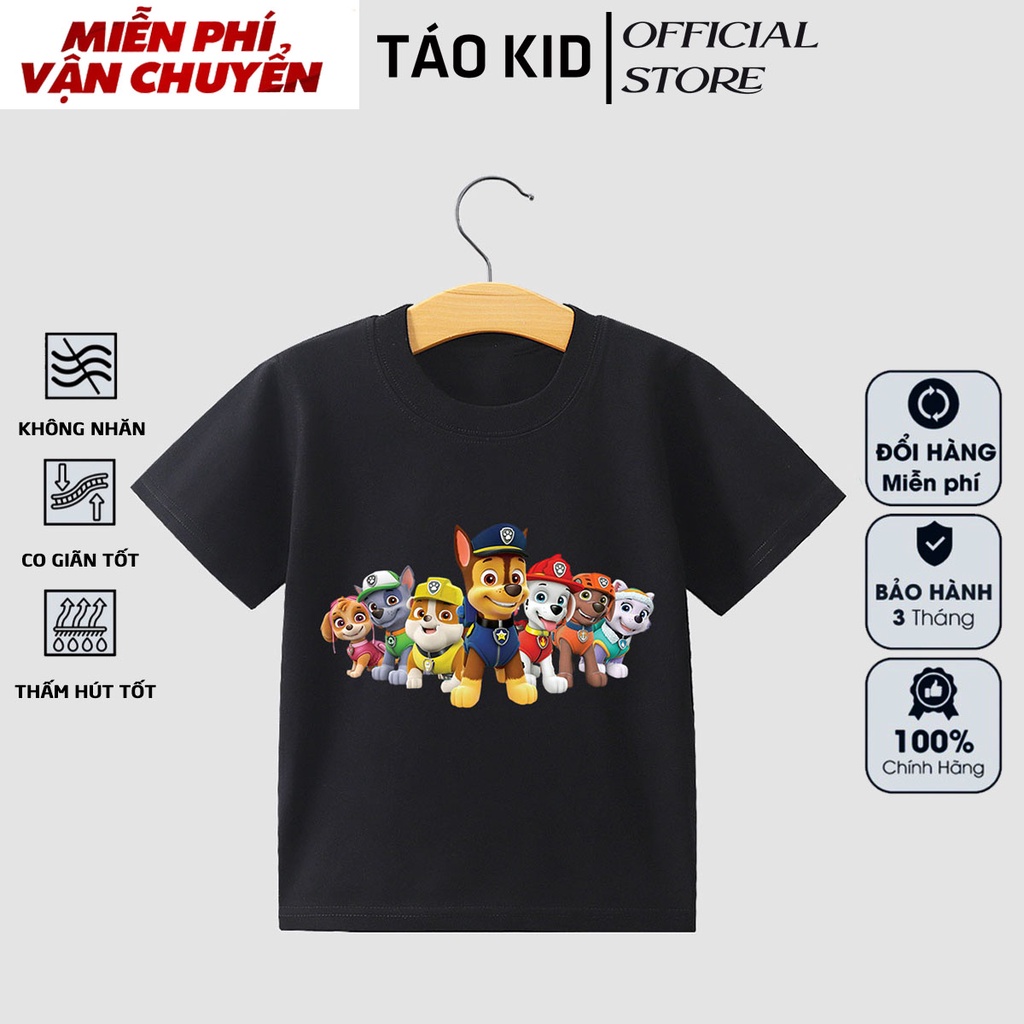 Áo thun bé trai bé gái cộc tay Táo Kid chất cotton in hình Chó Cứu Hộ từ 0 đến 10 tuổi hàng VNXK TA97