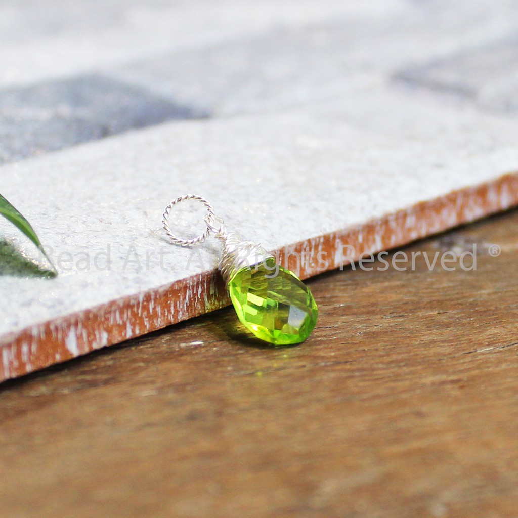 Mặt Dây Chuyền Xanh Lá (Glass Bead) Và Bạc 925, Trang Sức Thủ Công Phong Thuỷ S43 - Bead Art