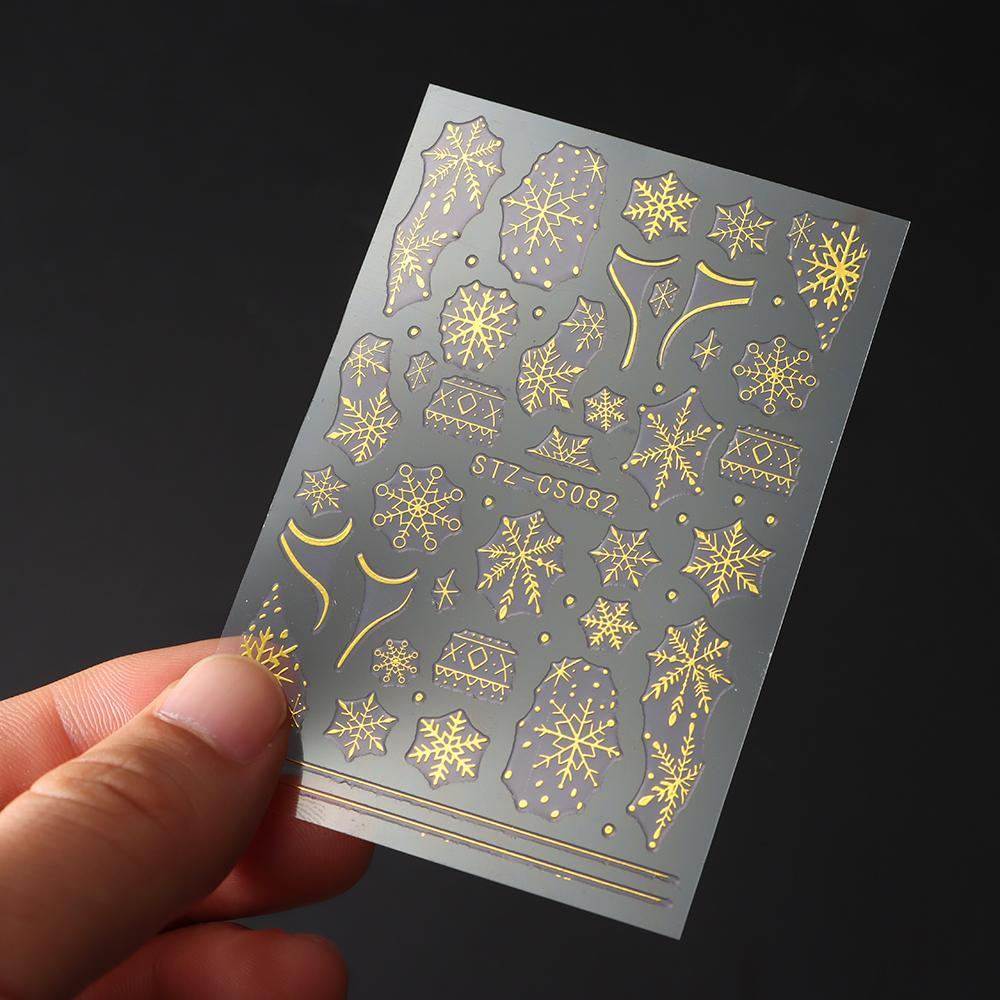 Hình Dán Móng Tay 3D Họa Tiết Giáng Sinh Hoạt Hình Kiểu Pháp