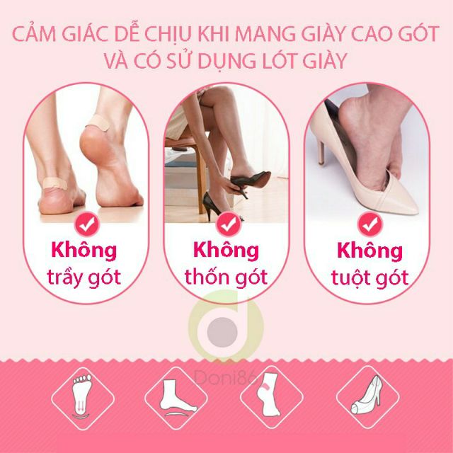 Lót giày cao gót, giày búp bê chống trầy chân, thốn gót loại 1/2 bàn (1 cặp )