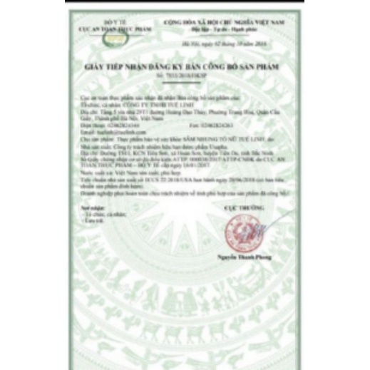 Combo  sâm nhung tố nữ tuệ linh