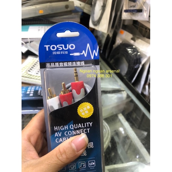 Dây tín hiệu 3,5 ra 2Av hãng JSJ chính hãng từ 1,8m đến 10m. Báo giá 1 sợi