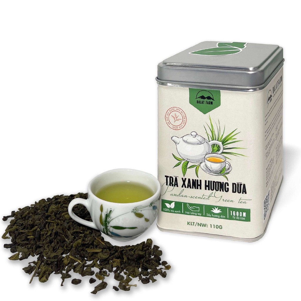 Trà Xanh Hương Hương Dứa Dalat Farm - Hộp 110Gr