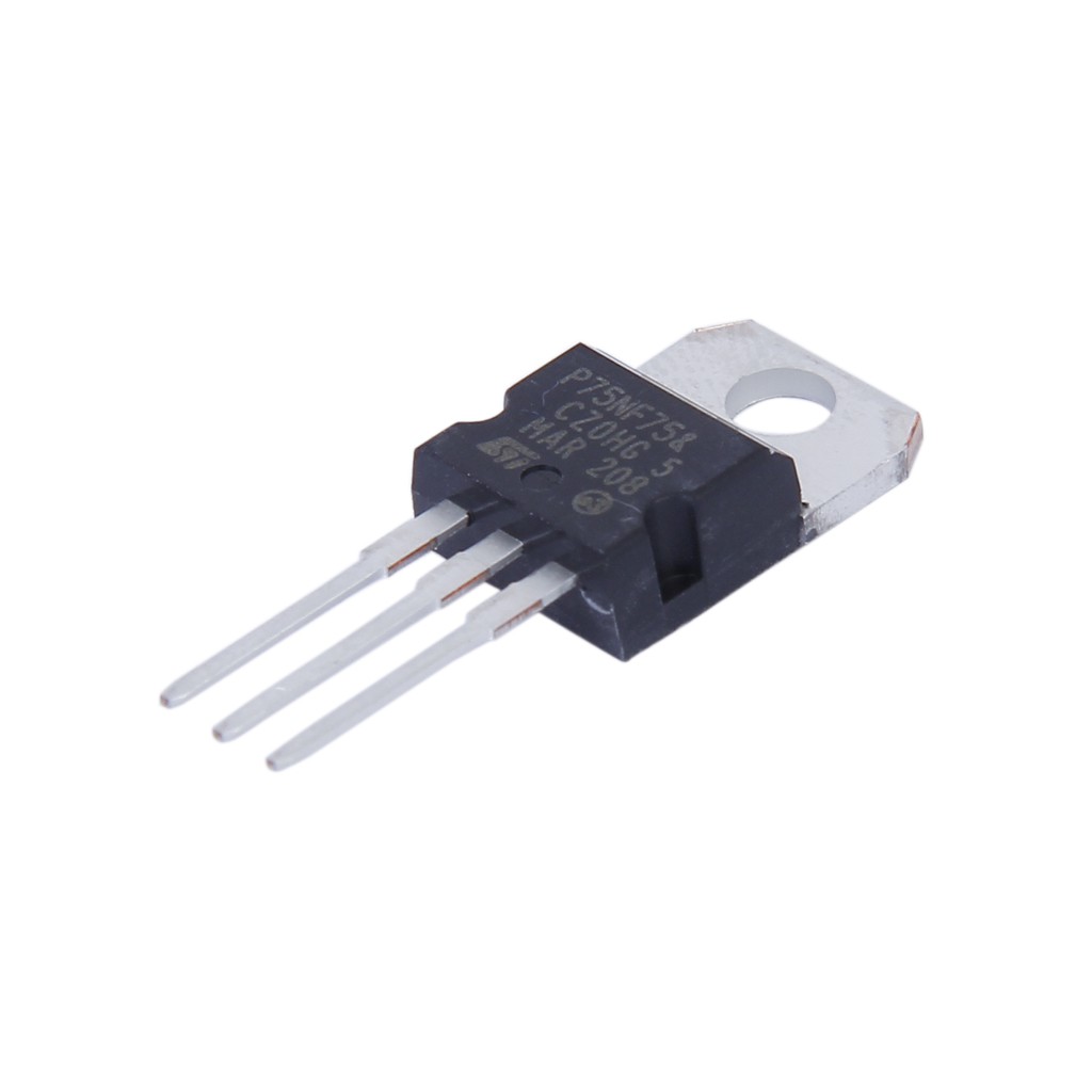 Set 5 con chip nguồn kênh N MOSFET P75NF75 80A 75V TO-220