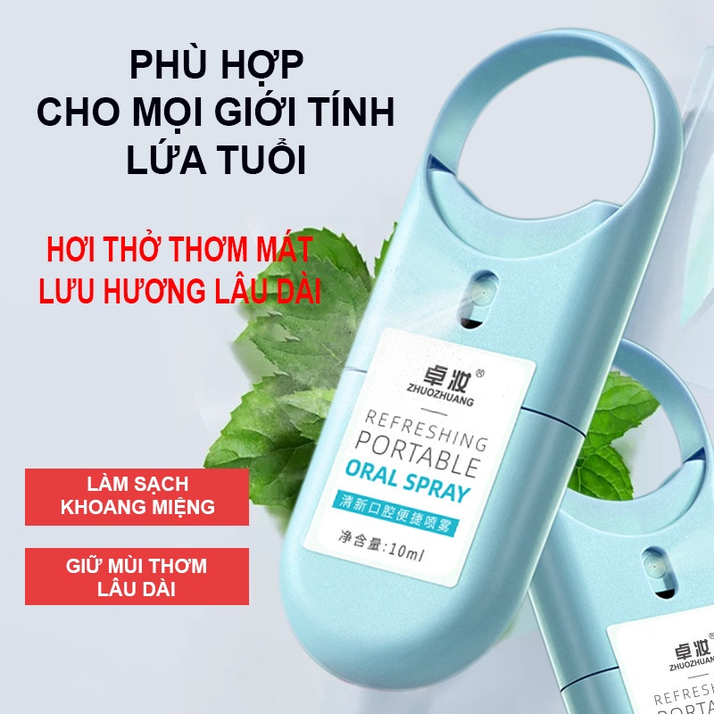 Chai xịt miệng BAIMISS 10ml tươi mát chăm sóc làm sạch hơi thở