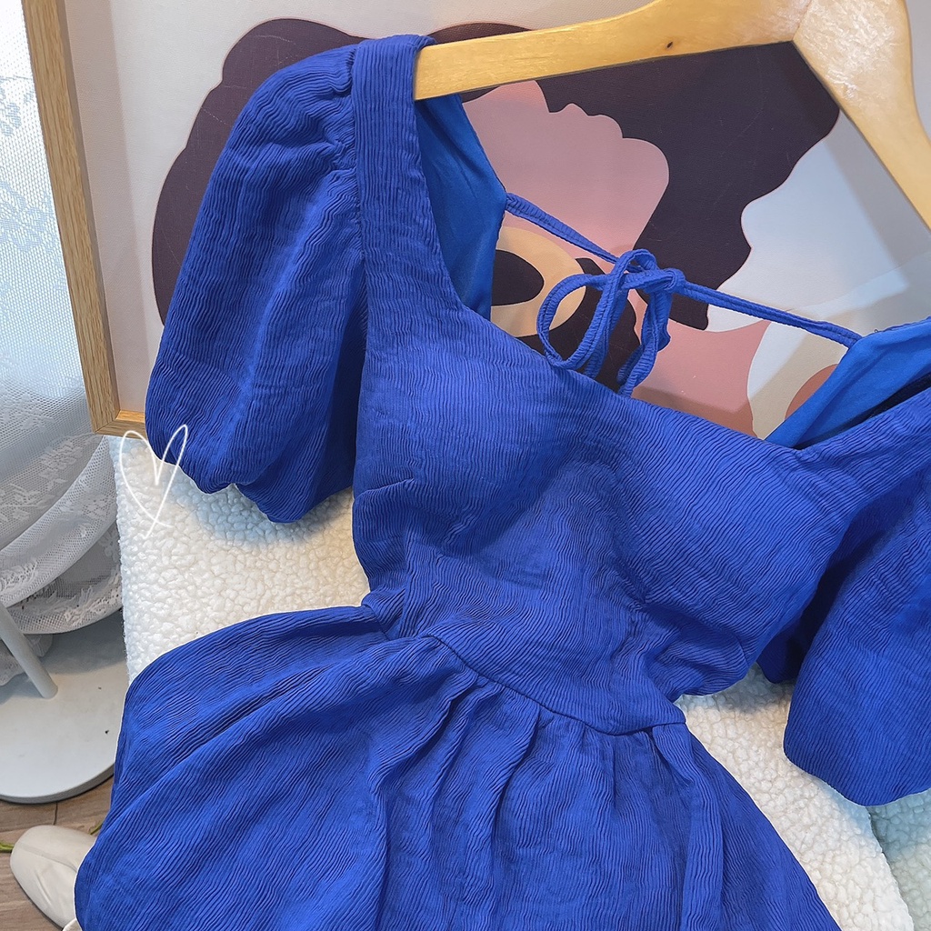 SET ÁO BBD NƠ LƯNG XANH + SHORT