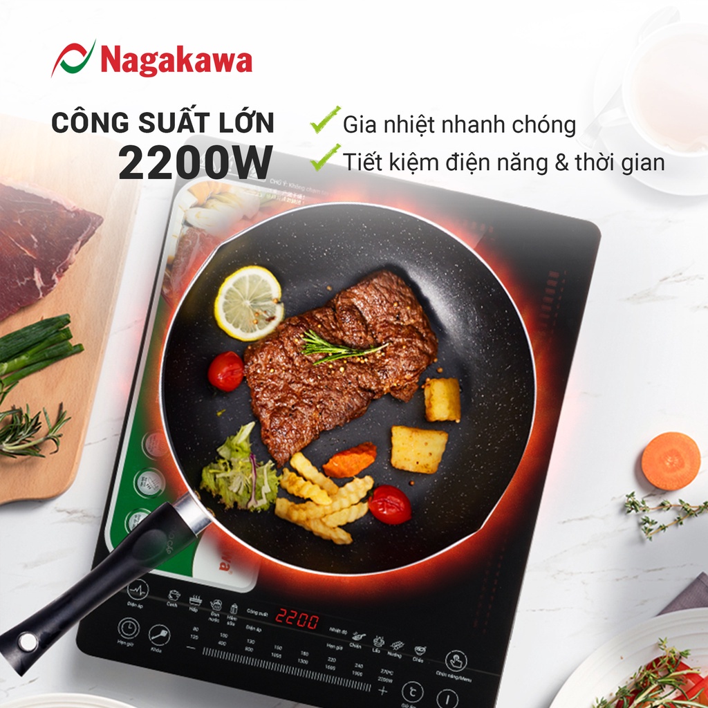 [FREESHIP] Bếp điện từ Nagakawa NAG0703 - Tặng kèm nồi lẩu -Hàng chính hãng