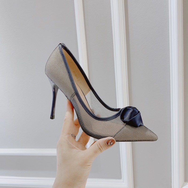 HÀNG QUẢNG CHÂU FULL BOX SẴN HÀNG Giày lưới hoa Hồng 9cm