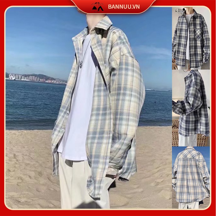 Áo Sơ Mi Nam Nữ Caro Tay Dài áo sơ mi trắng Dáng Rộng áo sơ mi nữ form rộng Thiết Kế Thời Trang áo sơ mi caro nam Theo Phong Cách Hàn Quốc áo sơ mi nữ