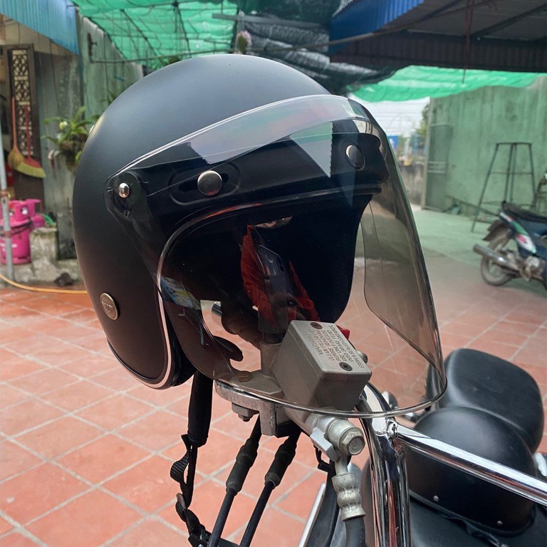 Kính rời thẳng GRS gắn nón bảo hiểm 3/4 (Màu khói)