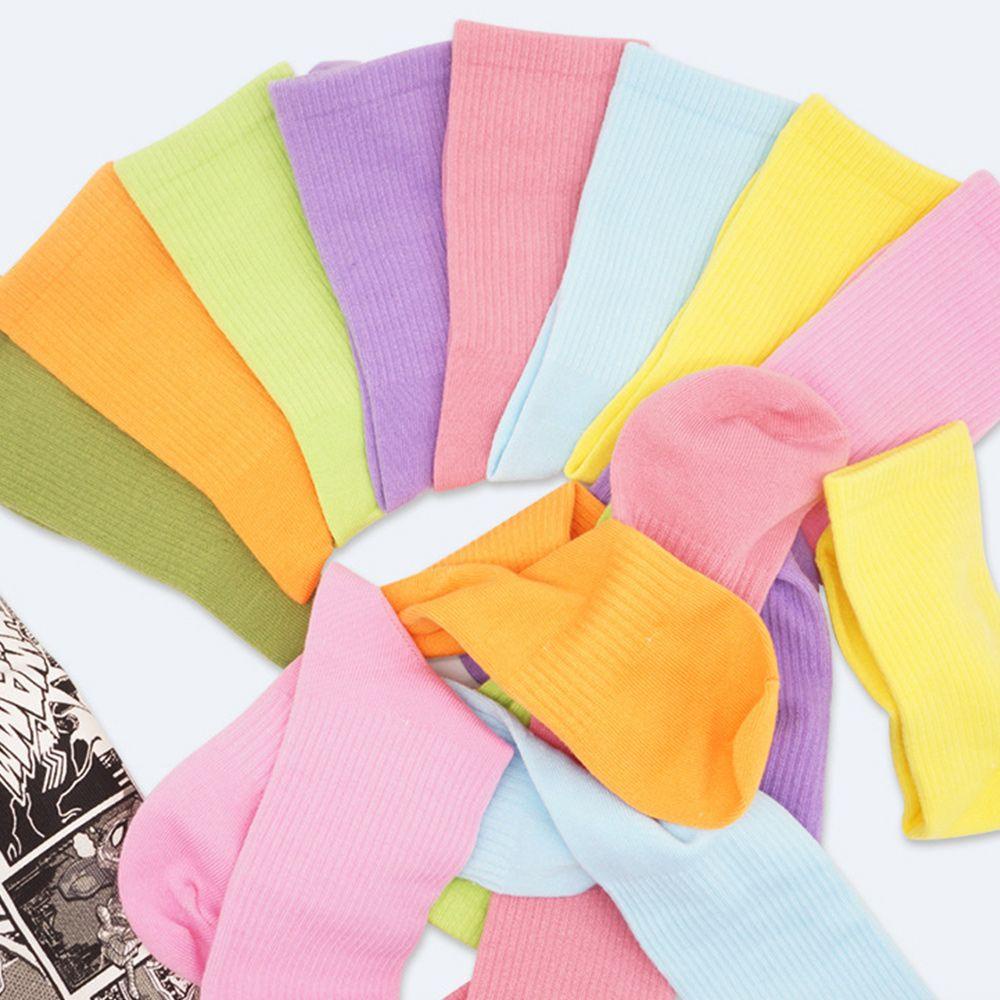 Vớ cotton Màu Kẹo Ngọt Thời Trang Thường Ngày Cho Nữ