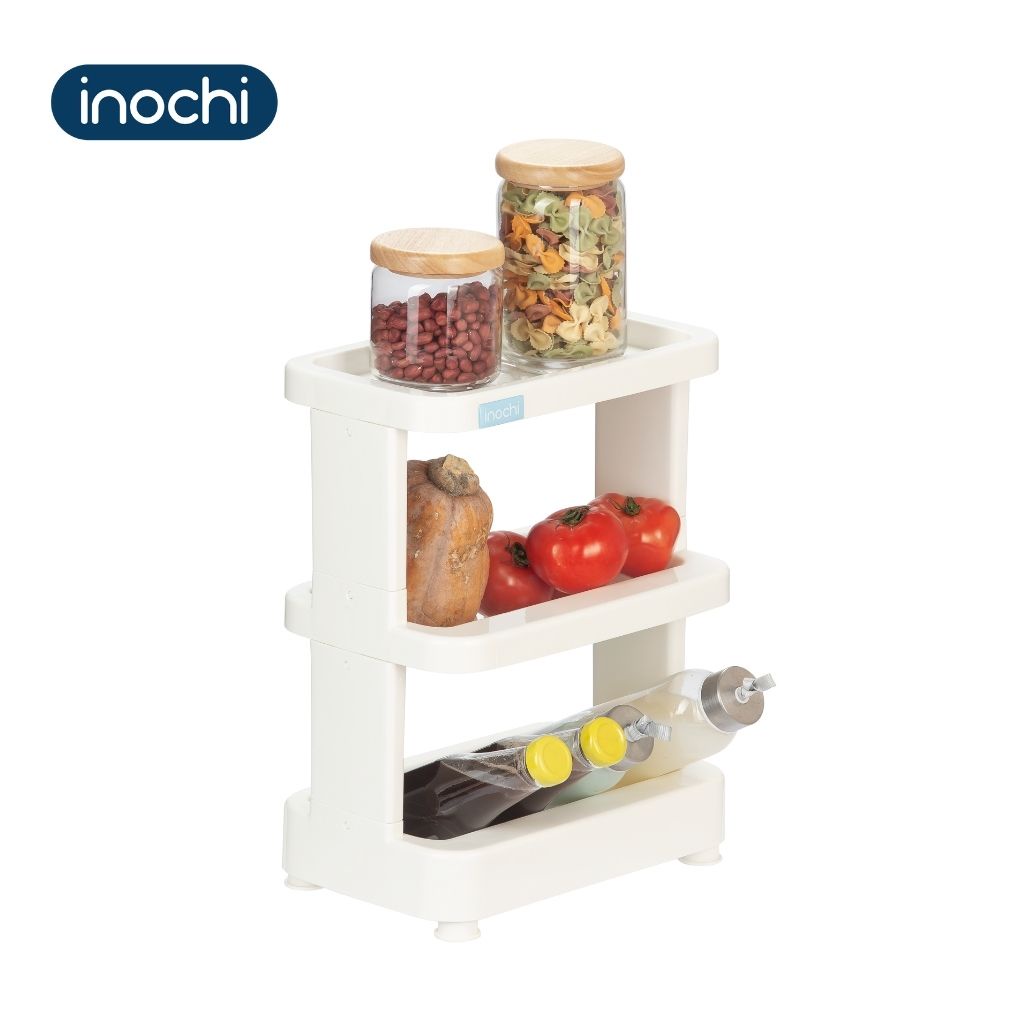 Kệ nhựa 3 tầng Inochi Nachi dùng đựng gia vị nhà bếp, để đồ nhà tắm tiện dụng