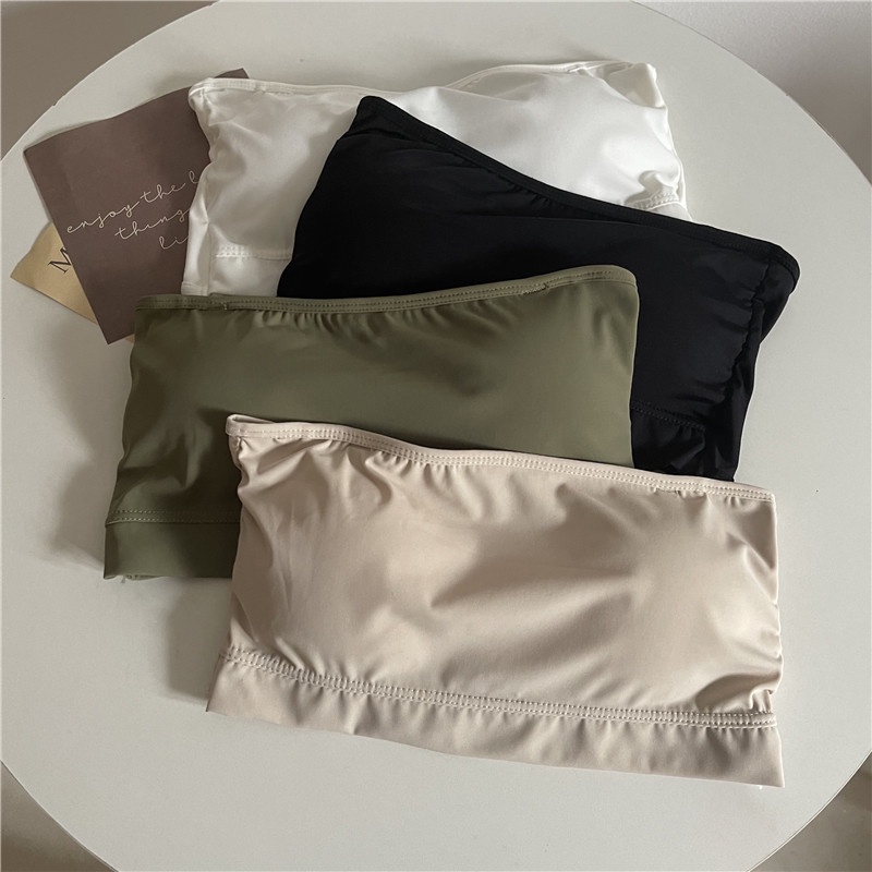 Áo Lót Ống Không Dây Bằng Lụa Mát Chất Lượng Cao