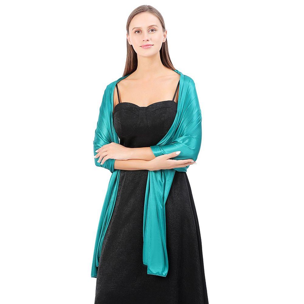 Khăn Choàng Satin Màu Sắc Trơn Phong Cách Hàn Quốc Cổ Điển Thời Trang Cho Nữ