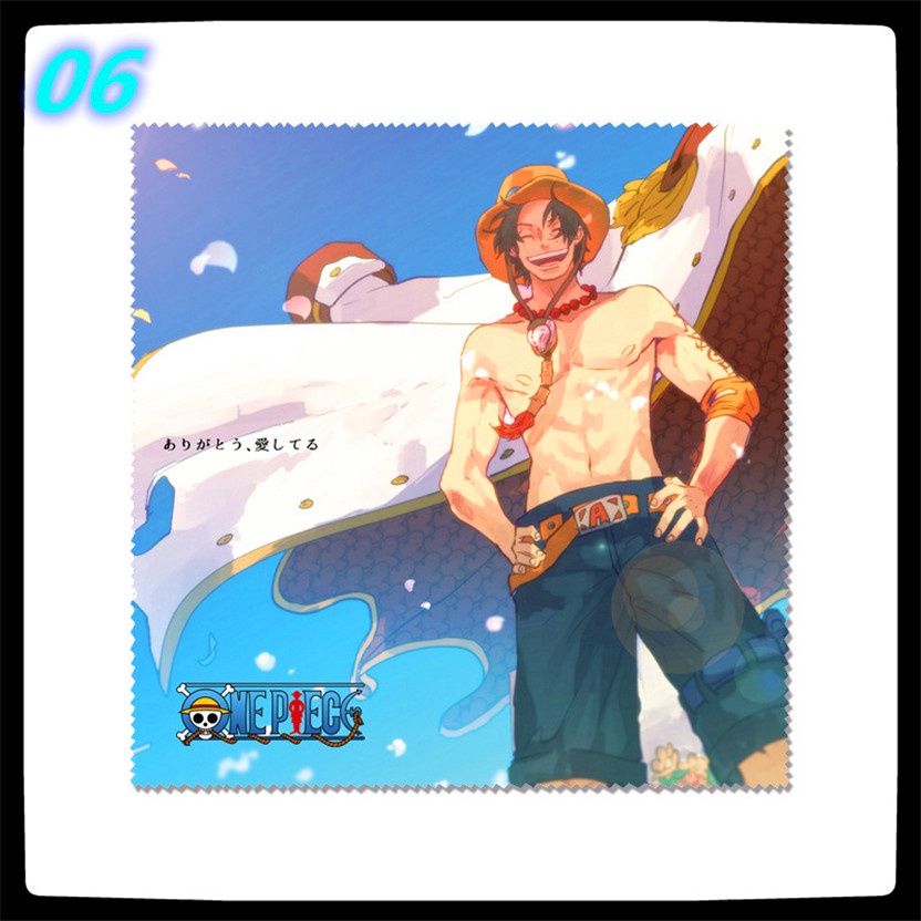 ★ Dụng Cụ Vệ Sinh Mắt Kính Họa Tiết Hoạt Hình One Piece ★ 1 Khăn Lau Kính, Màn Hình Điện Thoại