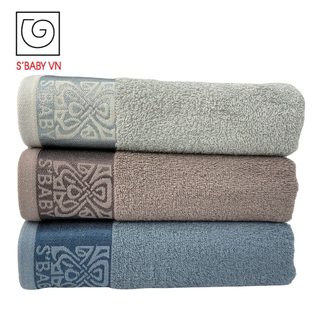 Combo 2 Khăn Tắm Cotton Cao Cấp S'BABY 50x100cm Từ Nguyên Liệu Tự Nhiên, An Toàn Cho Da - CB000007 (8936137961117)